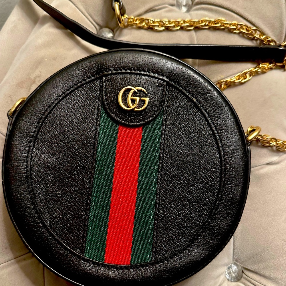 AUTHENTIC Gucci Ophidia GG Mini Round Crossbody Bag